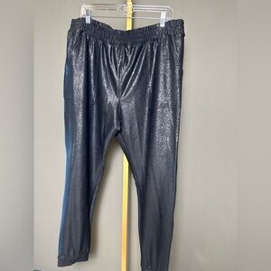 MR Basics Shiny Black Joggers